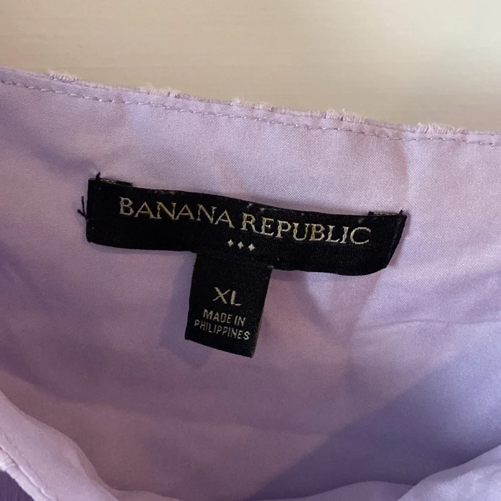Banana Republic Purple Puff Sleeve Blouse XL